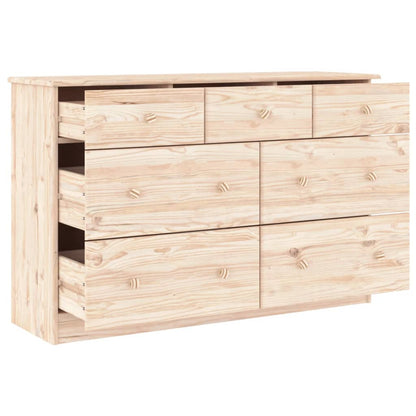 Cassettiera ALTA 112x35x73 cm in Legno Massello di Pino - homemem39