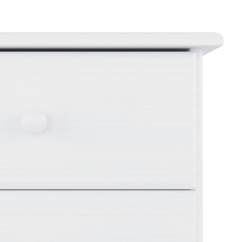 Cassettiera ALTA Bianca 112x35x73 cm in Legno Massello di Pino | homemem39