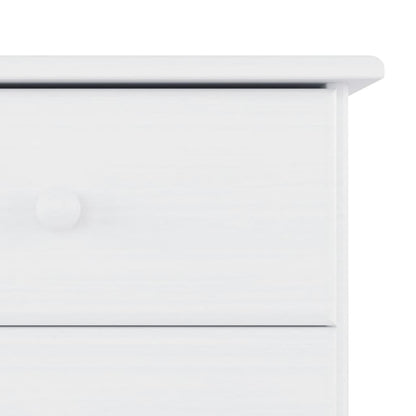 Cassettiera ALTA Bianca 112x35x73 cm in Legno Massello di Pino | homemem39