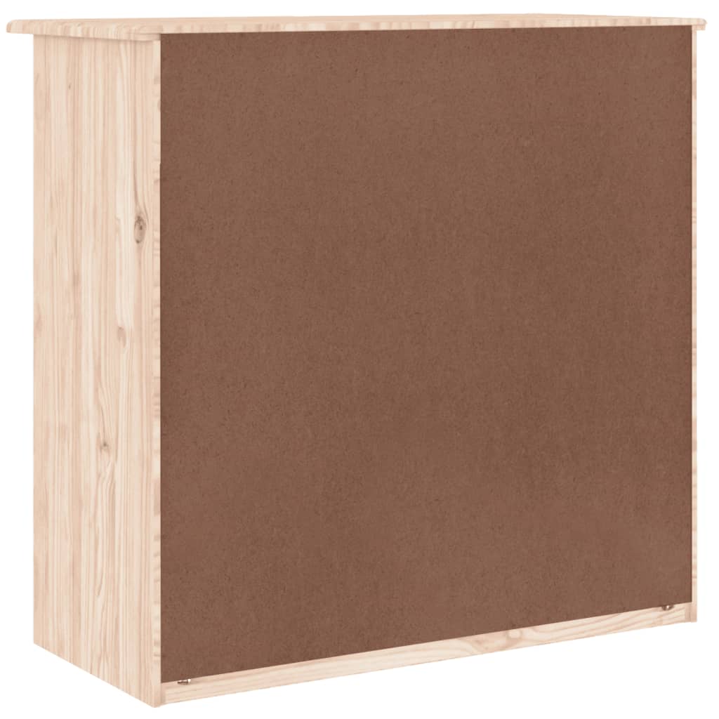 Cassettiera ALTA 77x35x73 cm in Legno Massello di Pino - homemem39