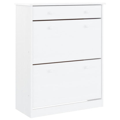 Scarpiera ALTA Bianca 77x35x96 cm in Legno Massello di Pino - homemem39