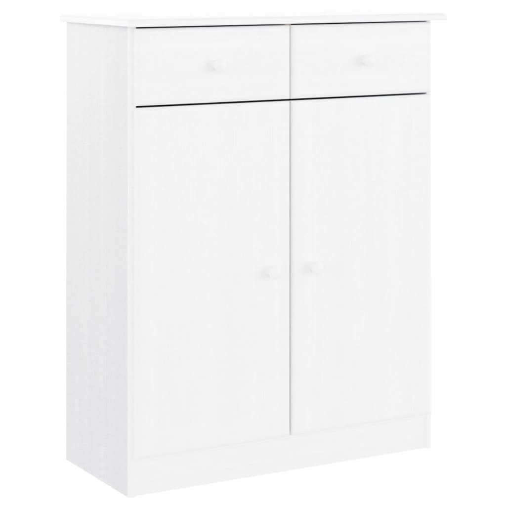 Scarpiera ALTA Bianca 77x35x96 cm in Legno Massello di Pino - homemem39