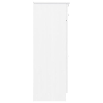 Scarpiera ALTA Bianca 77x35x96 cm in Legno Massello di Pino - homemem39