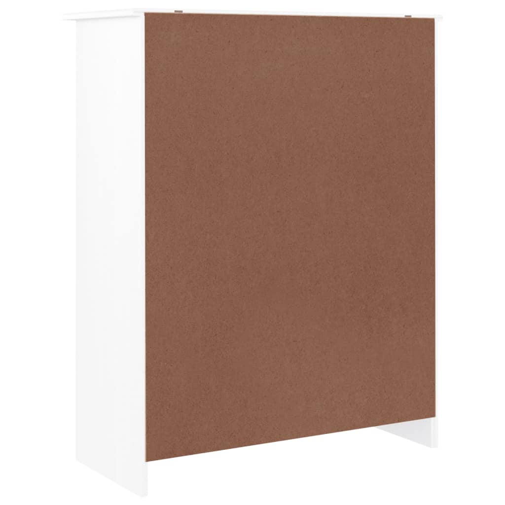 Scarpiera ALTA Bianca 77x35x96 cm in Legno Massello di Pino - homemem39