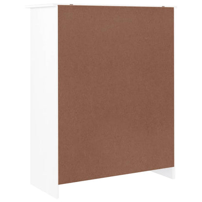 Scarpiera ALTA Bianca 77x35x96 cm in Legno Massello di Pino - homemem39