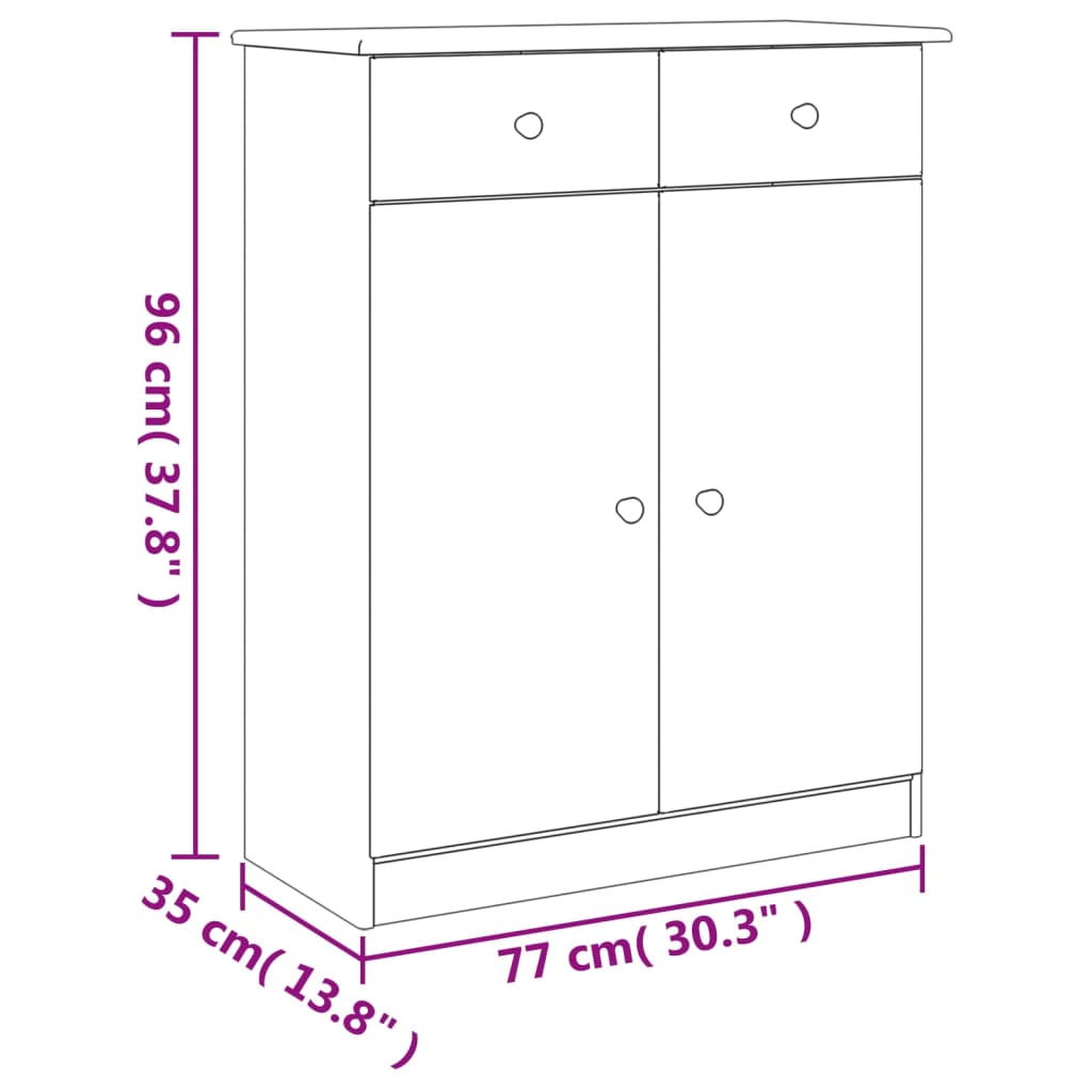 Scarpiera ALTA Bianca 77x35x96 cm in Legno Massello di Pino - homemem39