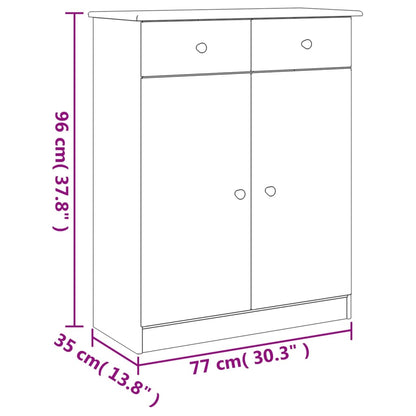 Scarpiera ALTA Bianca 77x35x96 cm in Legno Massello di Pino - homemem39