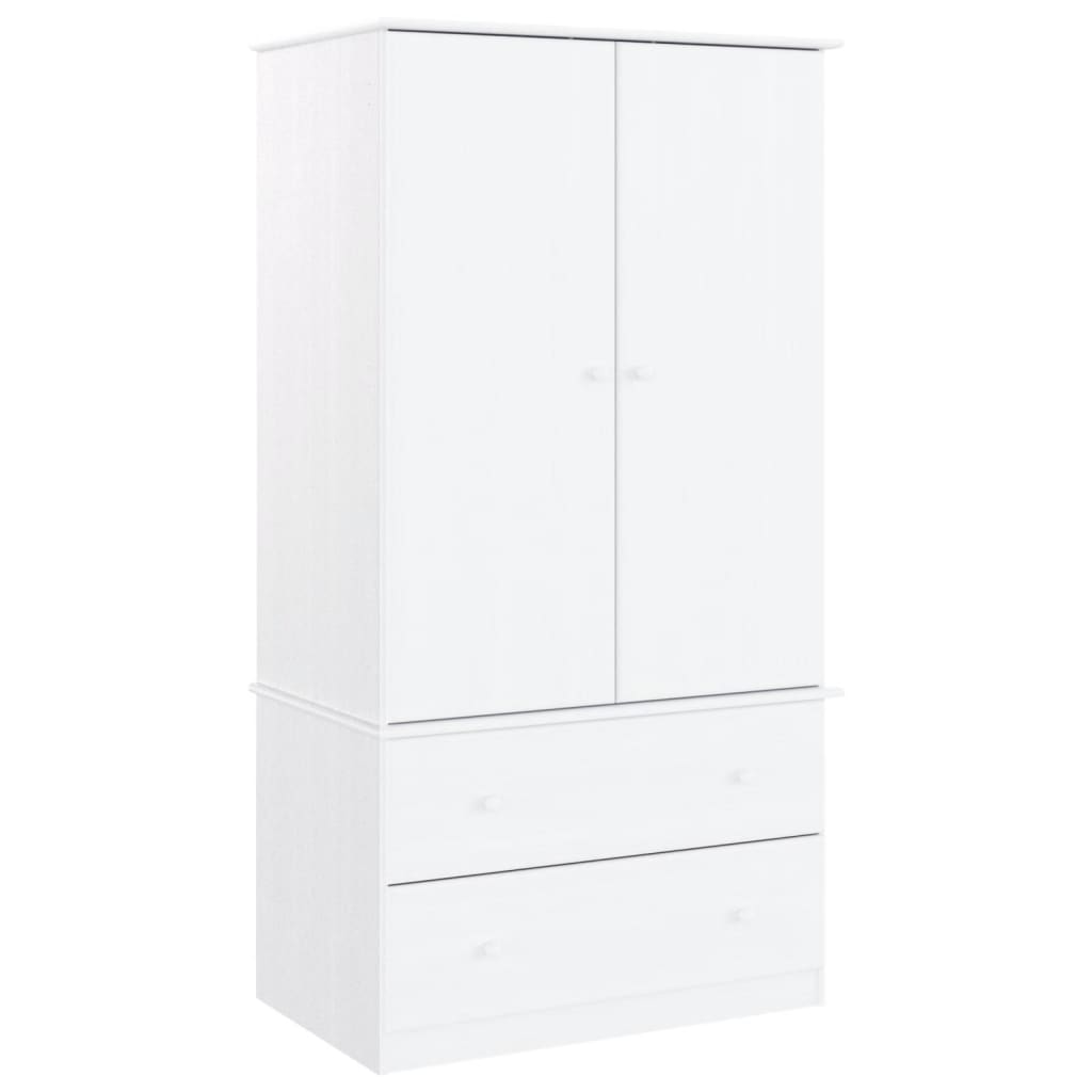 Armadio ALTA Bianco 90x55x170 cm in Legno Massello di Pino - homemem39