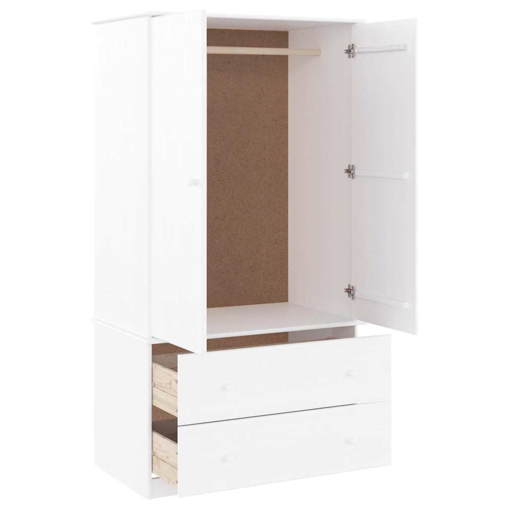 Armadio ALTA Bianco 90x55x170 cm in Legno Massello di Pino | homemem39