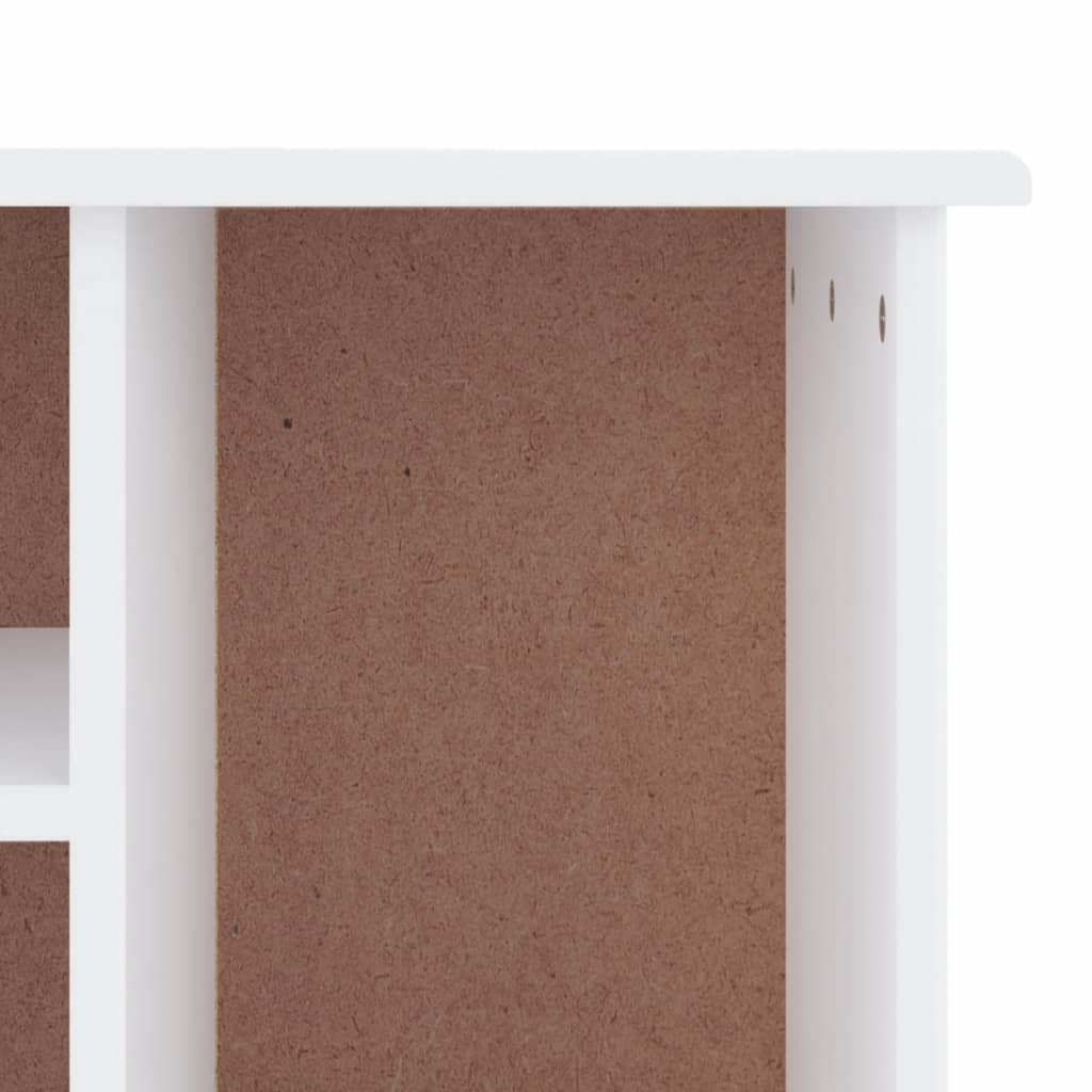 Panca Porta Scarpe ALTA Bianca 100x35x45 cm Legno Massello Pino - homemem39