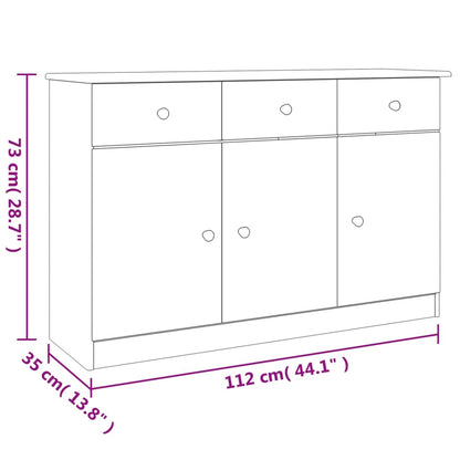 Credenza ALTA 112x35x73 cm in Legno Massello di Pino - homemem39