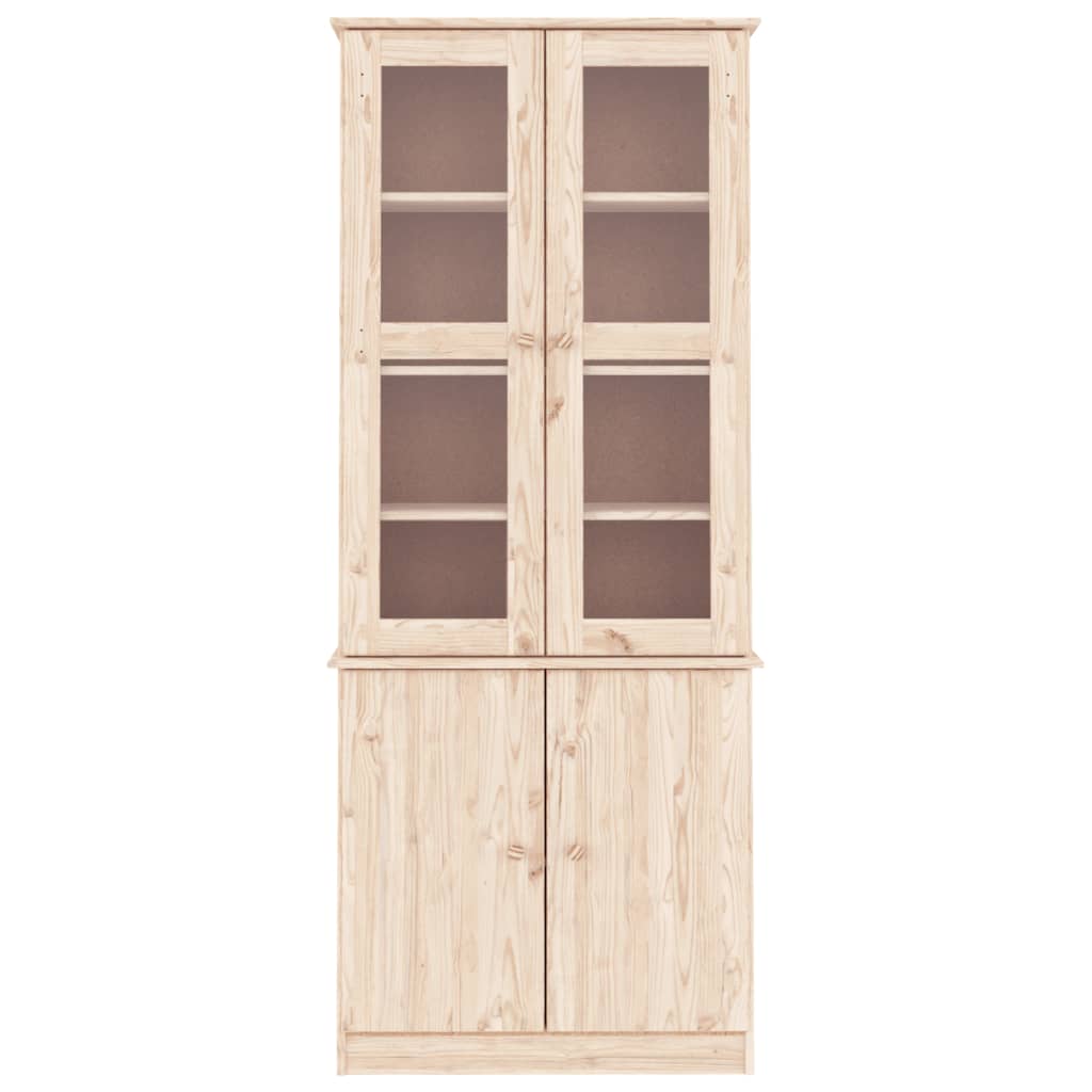 Vetrina ALTA 77x35x186,5 cm in Legno Massello di Pino - homemem39
