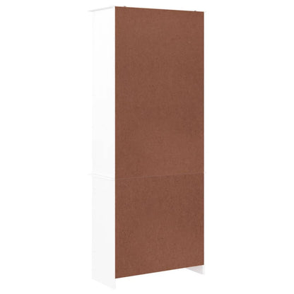 Vetrina ALTA Bianca 77x35x186,5 cm in Legno Massello di Pino - homemem39