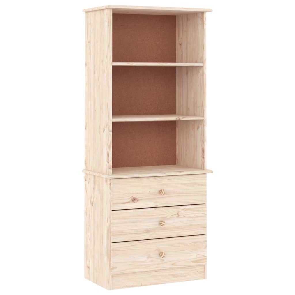Libreria con Cassetti ALTA 60x35x142 cm Legno Massello di Pino | homemem39