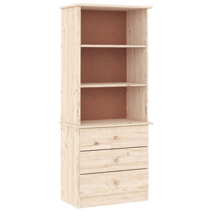 Libreria con Cassetti ALTA 60x35x142 cm Legno Massello di Pino | homemem39