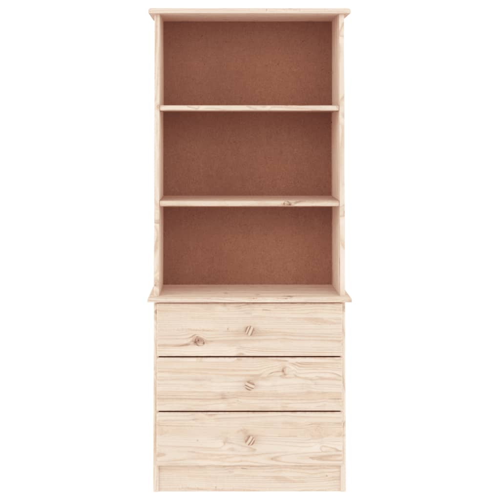 Libreria con Cassetti ALTA 60x35x142 cm Legno Massello di Pino | homemem39