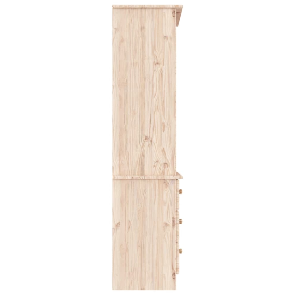 Libreria con Cassetti ALTA 60x35x142 cm Legno Massello di Pino | homemem39