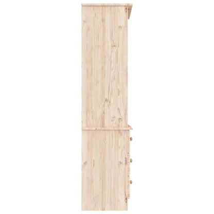 Libreria con Cassetti ALTA 60x35x142 cm Legno Massello di Pino | homemem39