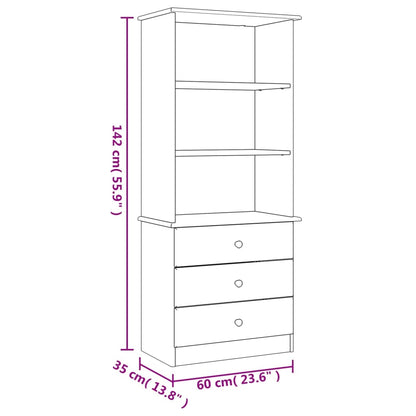 Libreria con Cassetti ALTA 60x35x142 cm Legno Massello di Pino | homemem39