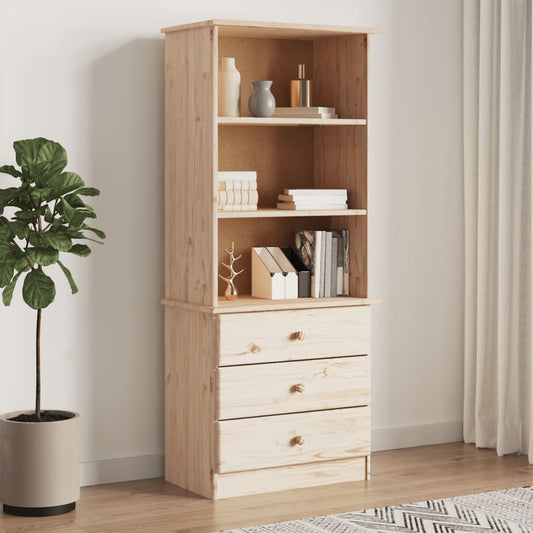 Libreria con Cassetti ALTA 60x35x142 cm Legno Massello di Pino | homemem39