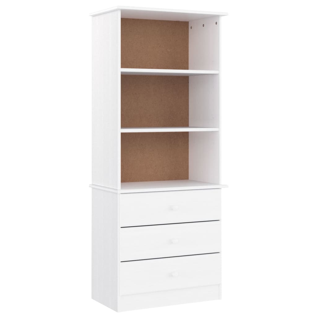Libreria con Cassetti ALTA Bianca 60x35x142 cm Massello di Pino | homemem39