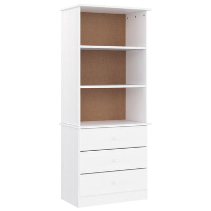 Libreria con Cassetti ALTA Bianca 60x35x142 cm Massello di Pino | homemem39
