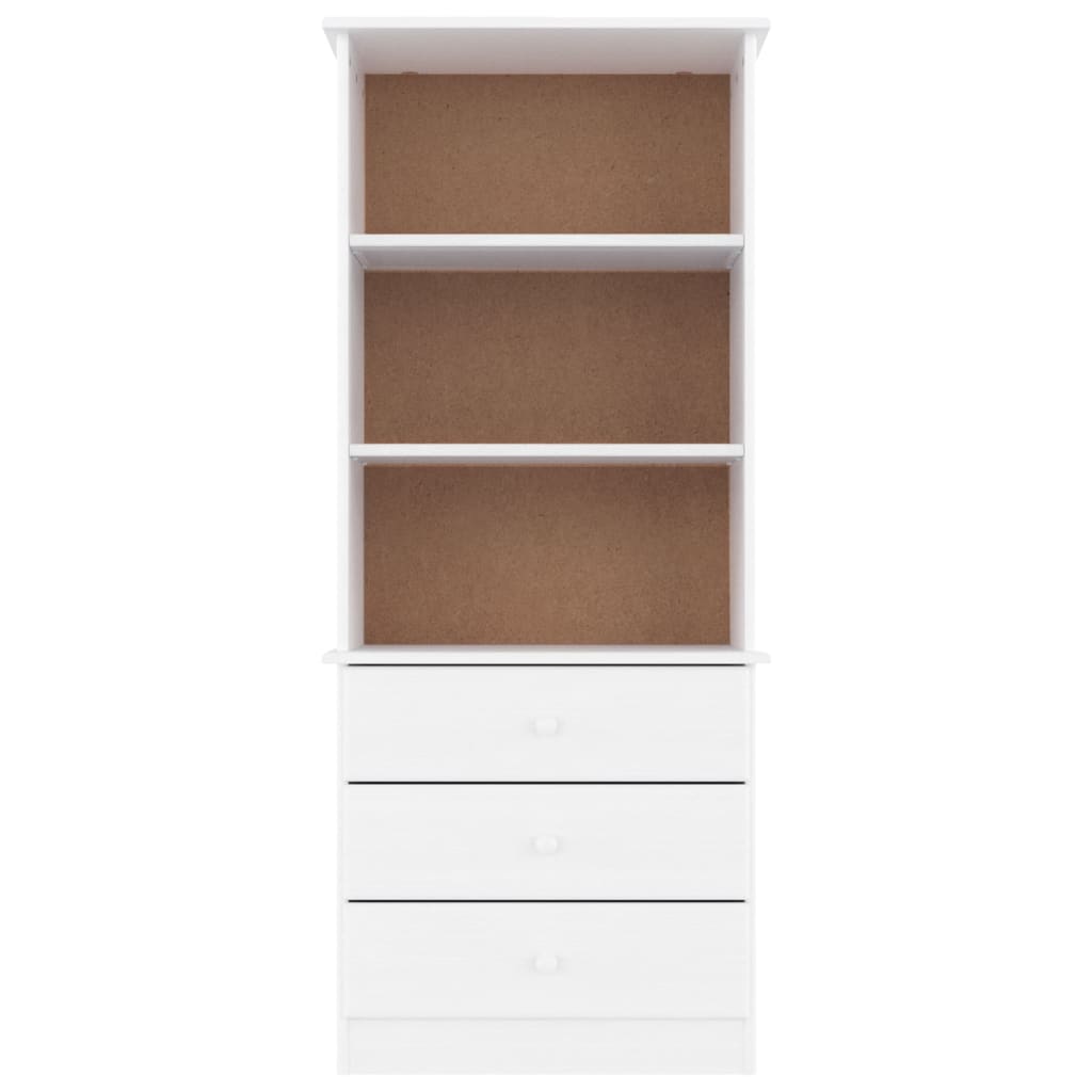 Libreria con Cassetti ALTA Bianca 60x35x142 cm Massello di Pino | homemem39
