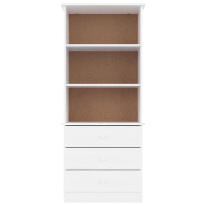 Libreria con Cassetti ALTA Bianca 60x35x142 cm Massello di Pino | homemem39