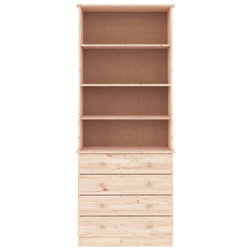 Libreria con Cassetti ALTA 77x35x186,5cm Legno Massello di Pino | homemem39