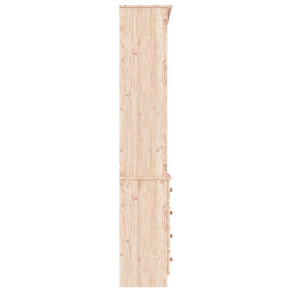 Libreria con Cassetti ALTA 77x35x186,5cm Legno Massello di Pino | homemem39
