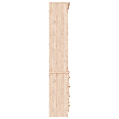 Libreria con Cassetti ALTA 77x35x186,5cm Legno Massello di Pino | homemem39