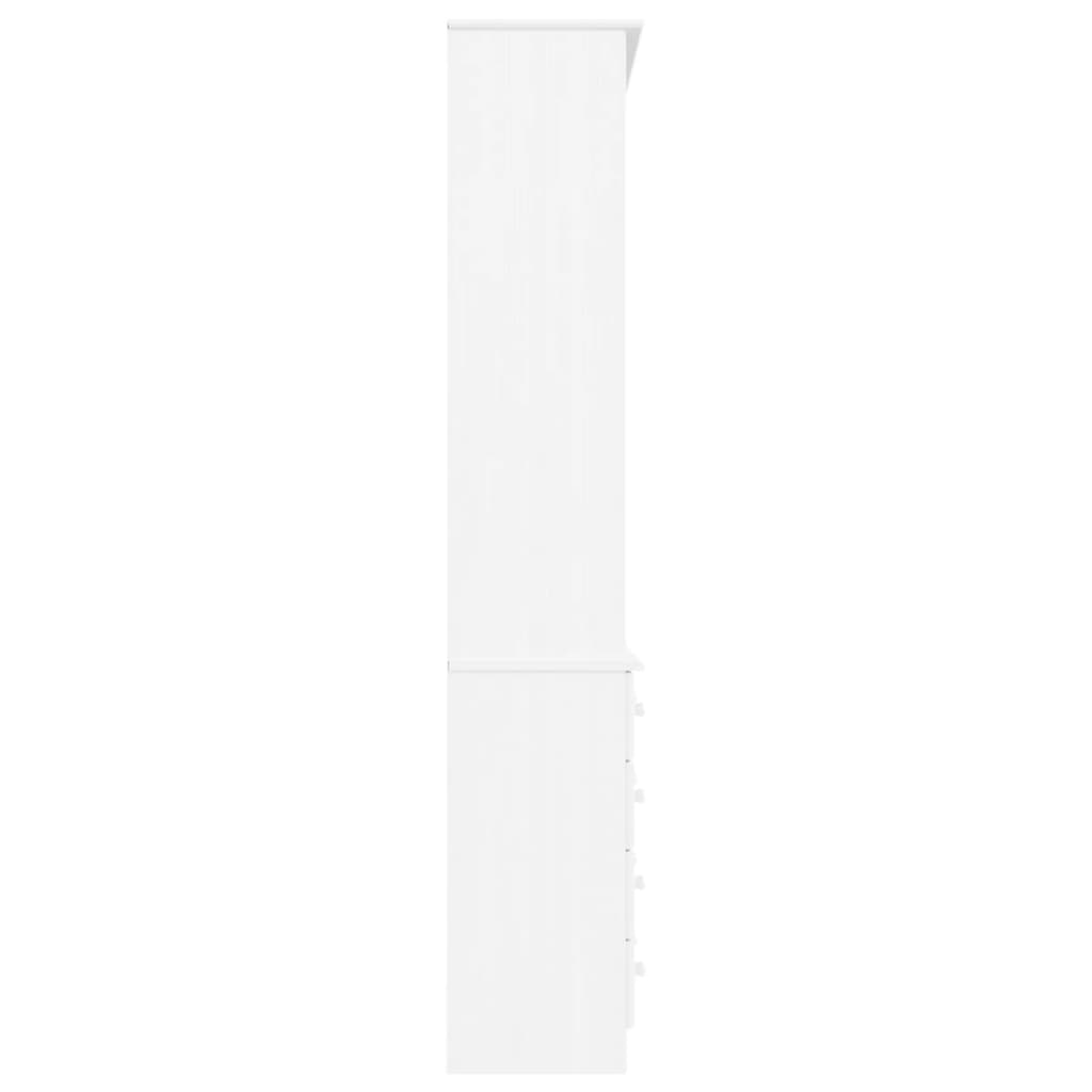 Libreria con Cassetti ALTA Bianca 77x35x186,5 cm Massello Pino | homemem39