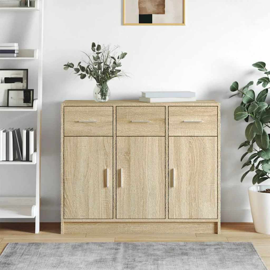 Credenza Rovere Sonoma 91x28x75 cm in Legno Multistrato