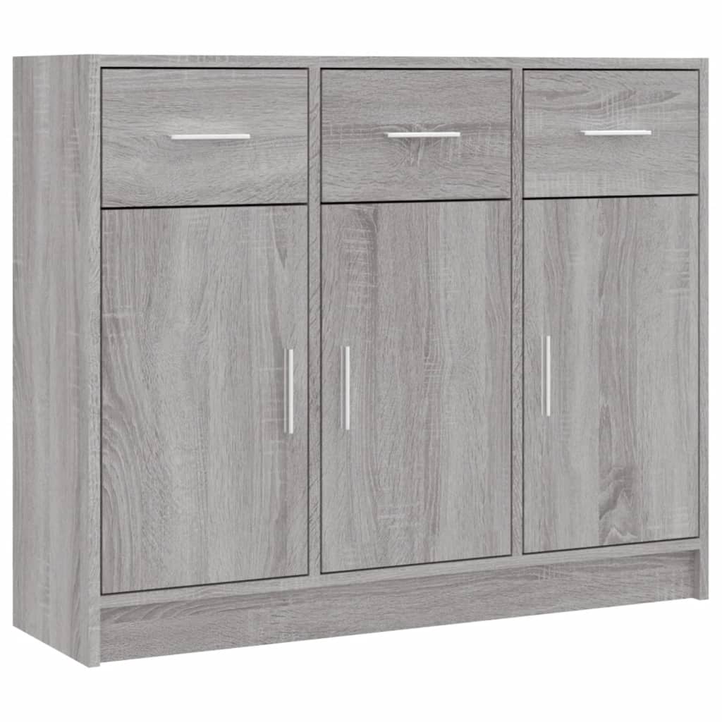 Credenza Grigio Sonoma 91x28x75 cm in Legno Multistrato