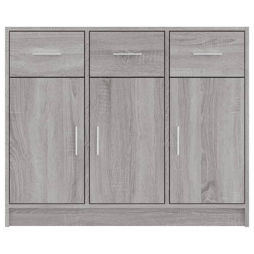 Credenza Grigio Sonoma 91x28x75 cm in Legno Multistrato