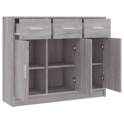 Credenza Grigio Sonoma 91x28x75 cm in Legno Multistrato