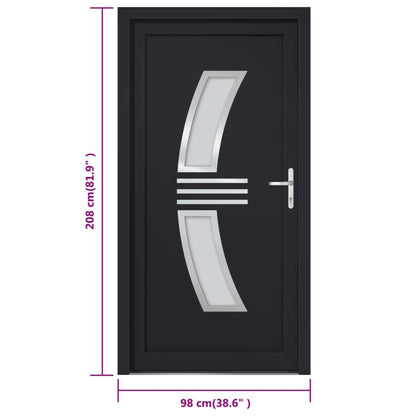 Porta Ingresso Antracite 98x208 cm in PVC