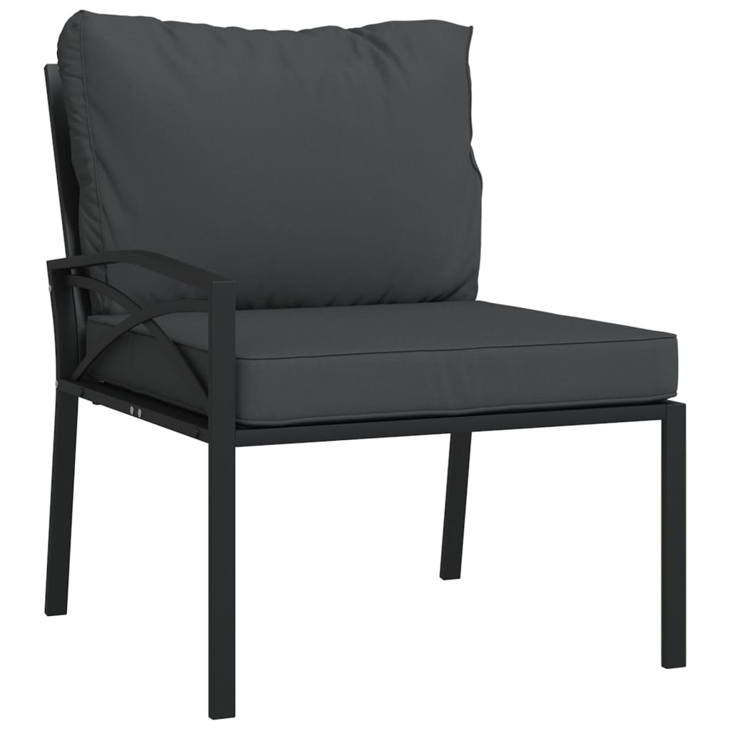 Set Mobili da Giardino 11 pz con Cuscini Grigi in Acciaio | homemem39