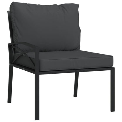 Set Mobili da Giardino 11 pz con Cuscini Grigi in Acciaio | homemem39