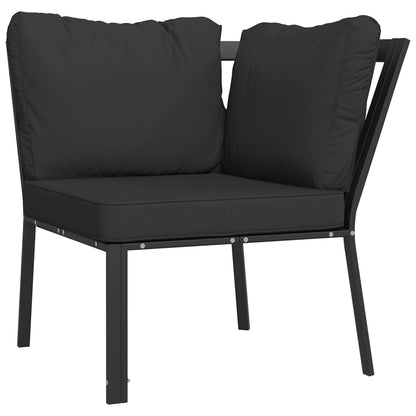 Set Mobili da Giardino 11 pz con Cuscini Grigi in Acciaio | homemem39