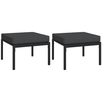 Set Mobili da Giardino 11 pz con Cuscini Grigi in Acciaio | homemem39