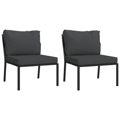 Set Salotto da Giardino 7pz con Cuscini Grigi in Acciaio | homemem39