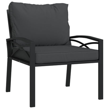 Set Salotto da Giardino 7pz con Cuscini Grigi in Acciaio | homemem39