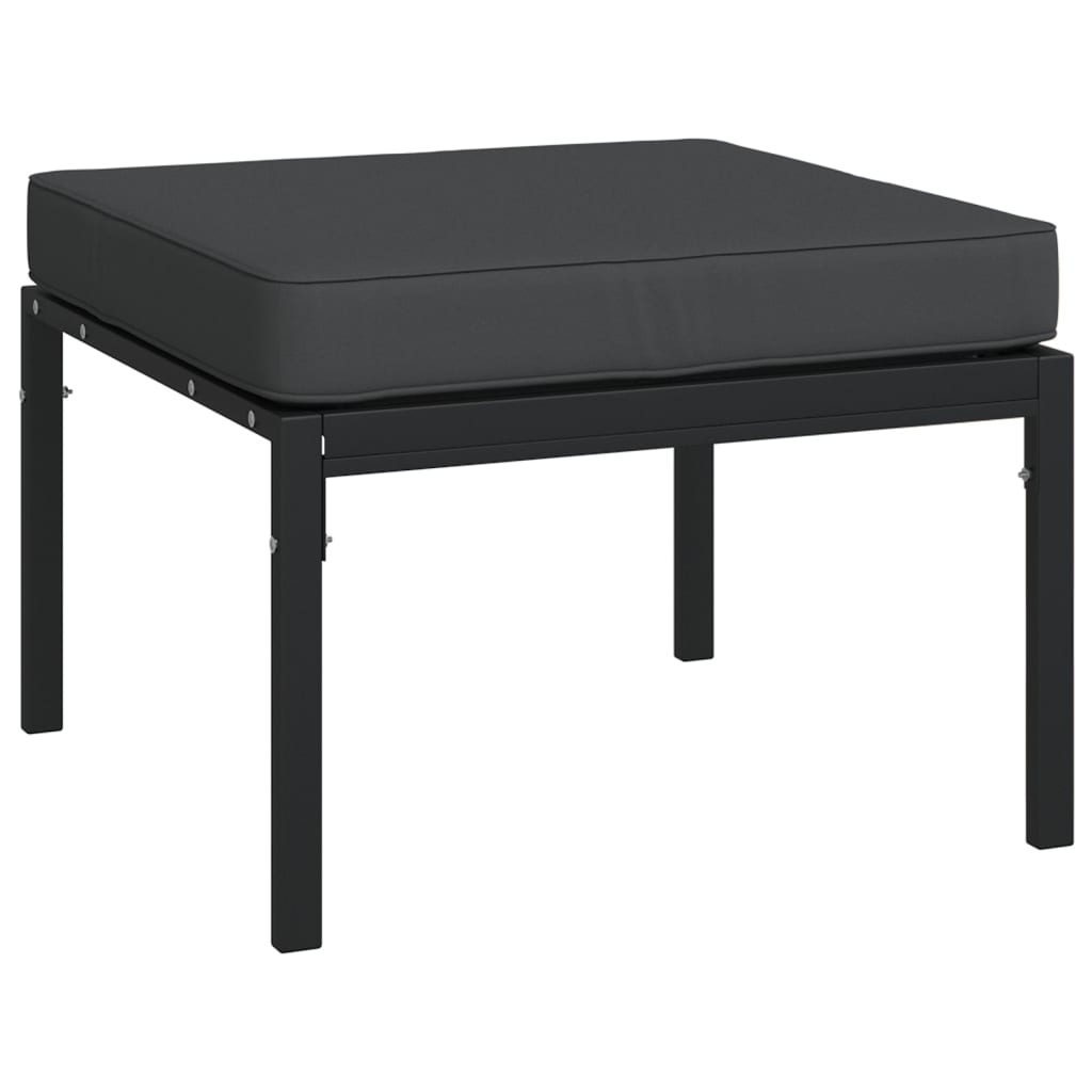 Set Salotto da Giardino 7pz con Cuscini Grigi in Acciaio | homemem39