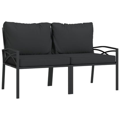 Set Salotto da Giardino 9 pz con Cuscini Grigi in Acciaio | homemem39