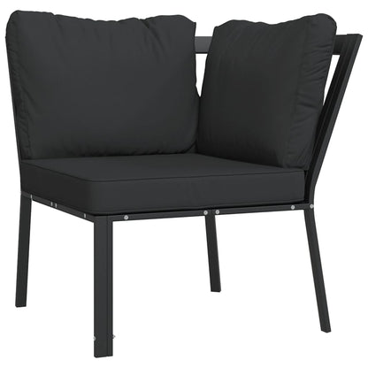 Set Salotto da Giardino 9 pz con Cuscini Grigi in Acciaio | homemem39