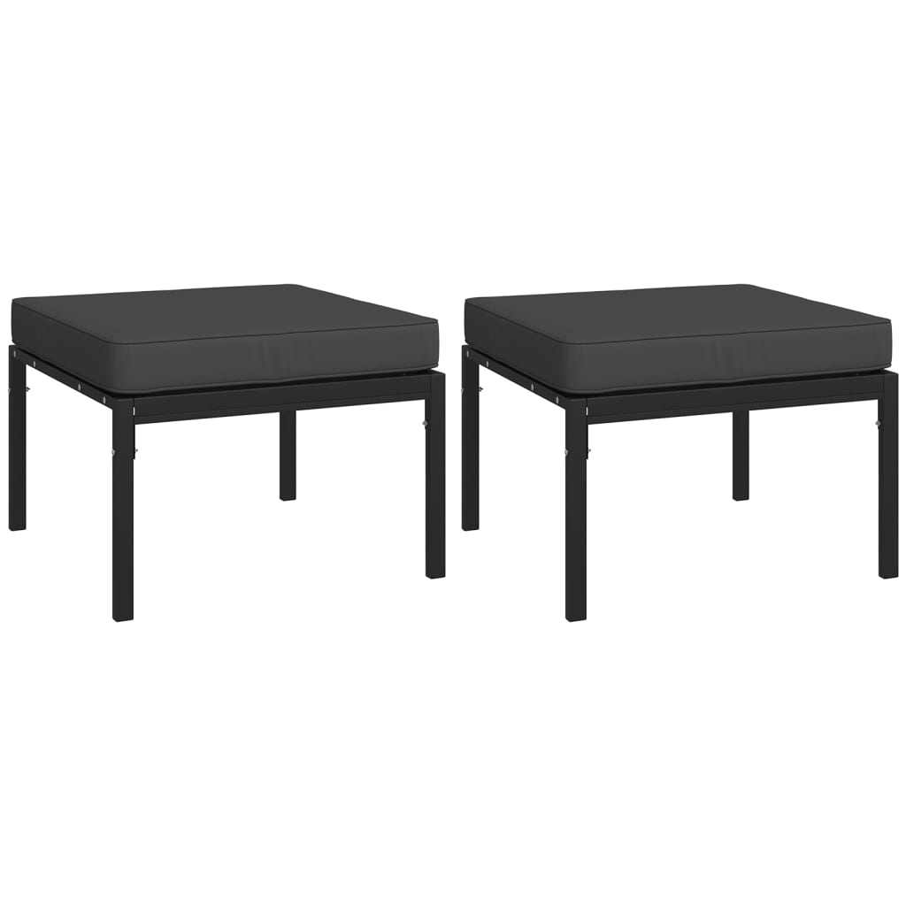Set Salotto da Giardino 9 pz con Cuscini Grigi in Acciaio | homemem39