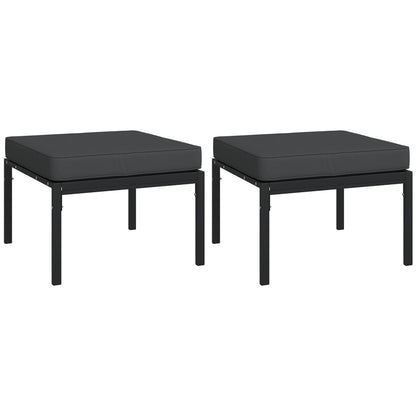 Set Salotto da Giardino 9 pz con Cuscini Grigi in Acciaio | homemem39
