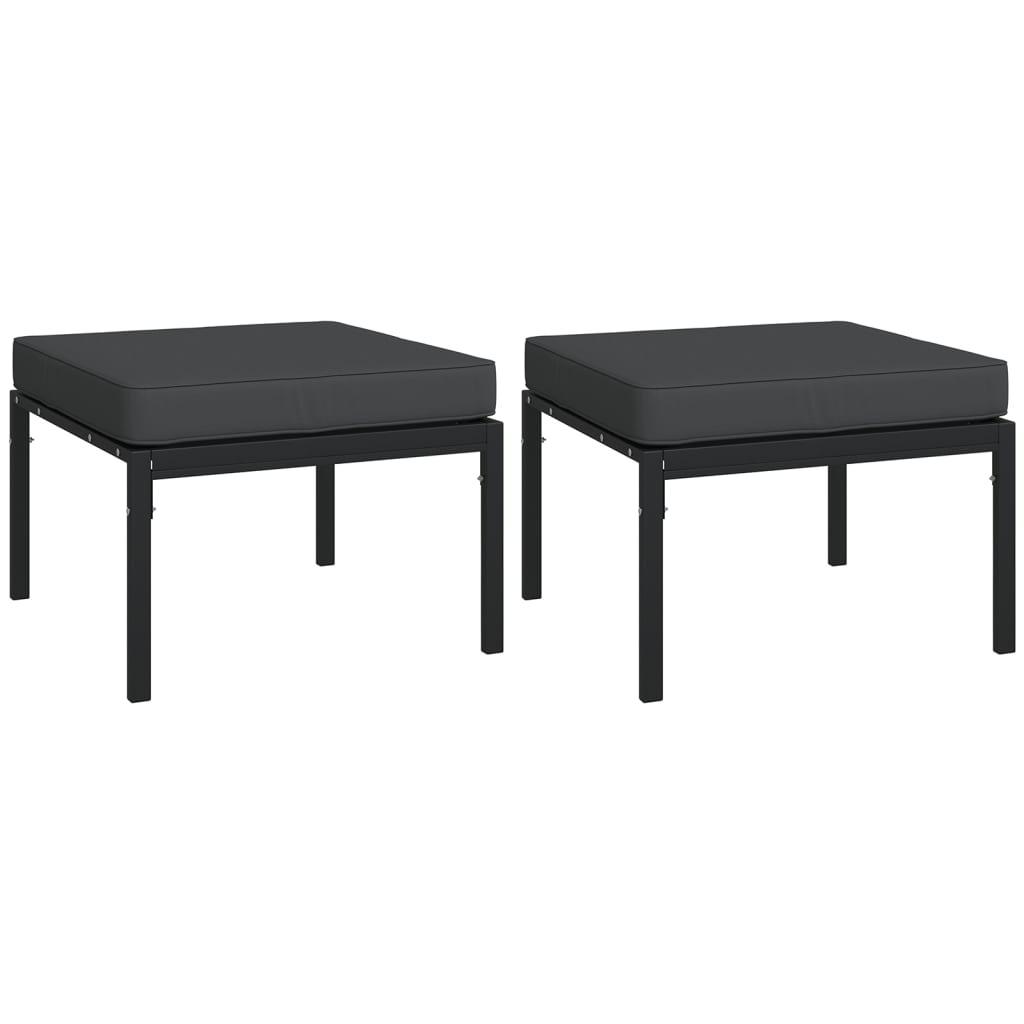 Set Salotto da Giardino 6pz con Cuscini Grigi in Acciaio | homemem39