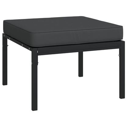Set Salotto da Giardino 6pz con Cuscini Grigi in Acciaio | homemem39